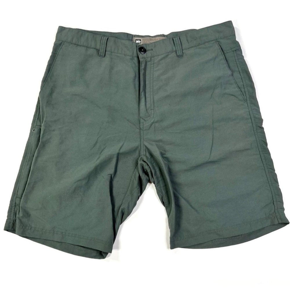 REI Shorts Mens 36 Cargo Casual Nylon Lightweight Outdoor Hiking Dark Green